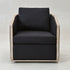 Claude Performance Linen Fabric Swivel Chair - Black Modern Swivel Chair | Swivel Accent Chairs | Kinwell Furniture | Swivel Armchairs